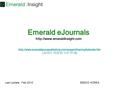 Emerald eJournals   ( 사이트 이용법 국문 안내 ) Last Update : Feb.