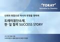 신뢰와 화합으로 아시아 번영을 향하여 도레이첨단소재, 한 일 협력 SUCCESS STORY 2015년 5월 20일 도레이첨단소재㈜ 대표이사 회장 이영관.