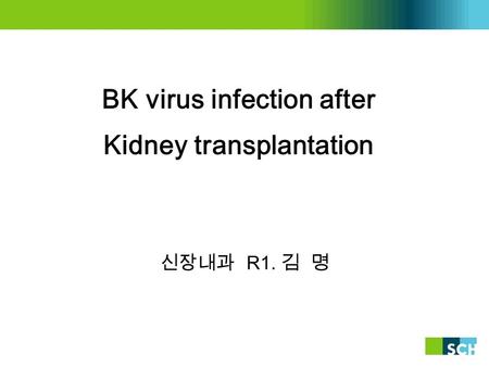 BK virus infection after Kidney transplantation 신장내과 R1. 김 명.