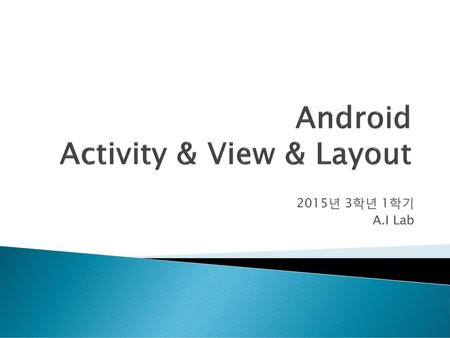 Android Activity & View & Layout