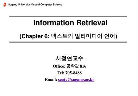 Information Retrieval (Chapter 6: 텍스트와 멀티미디어 언어)