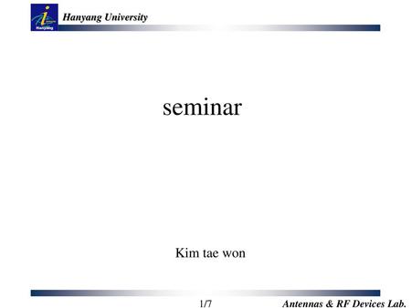Seminar Kim tae won.
