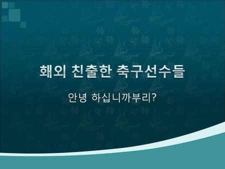 홰외 친출한 축구선수들 안녕 하십니까부리?.
