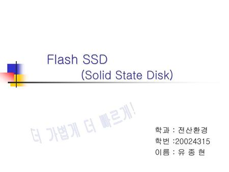 Flash SSD (Solid State Disk)