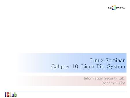 Linux Seminar Cahpter 10. Linux File System