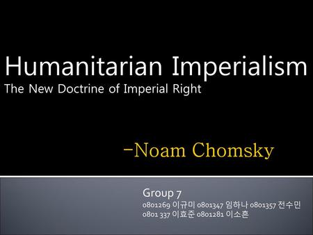 Humanitarian Imperialism The New Doctrine of Imperial Right