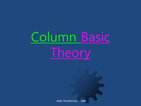 Column Basic Theory BENE TECHNOLOGY . 2008.