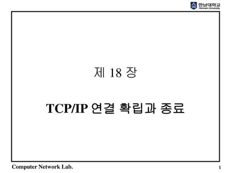 제 18 장 TCP/IP 연결 확립과 종료.