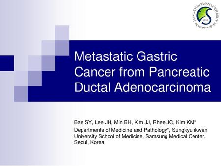 Metastatic Gastric Cancer from Pancreatic Ductal Adenocarcinoma