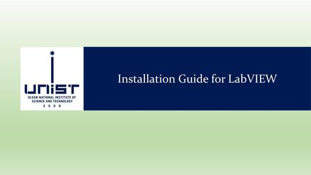 Installation Guide for LabVIEW