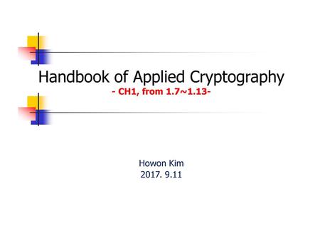 Handbook of Applied Cryptography - CH1, from 1.7~1.13-