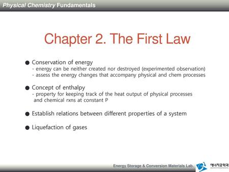 Chapter 2. The First Law Physical Chemistry Fundamentals