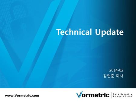 Technical Update 김현준 이사 Vormetric, Inc.