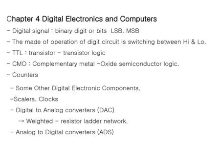 Chapter 4 Digital Electronics and Computers