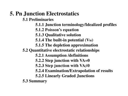 5. Pn Junction Electrostatics