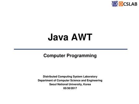 Java AWT Computer Programming Distributed Computing System Laboratory