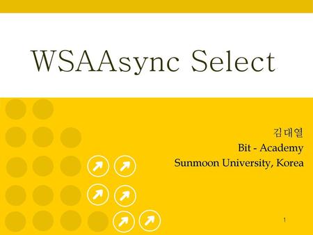 WSAAsync Select 김대열 Bit - Academy Sunmoon University, Korea.