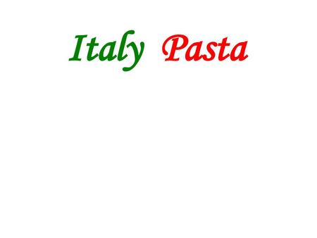 Italy Pasta.