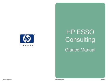 HP ESSO Consulting Glance Manual