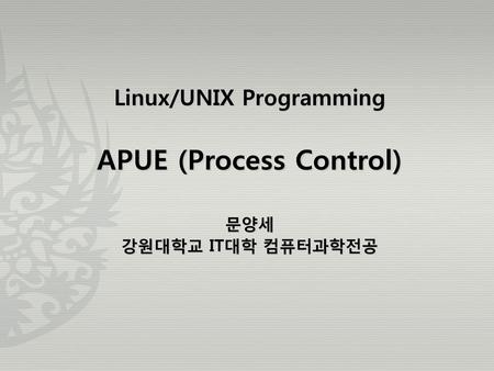 Linux/UNIX Programming APUE (Process Control)