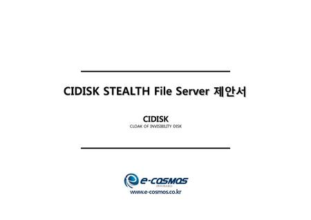 CIDISK STEALTH File Server 제안서