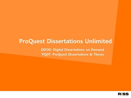 ProQuest Dissertations Unlimited