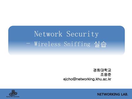 Network Security - Wireless Sniffing 실습