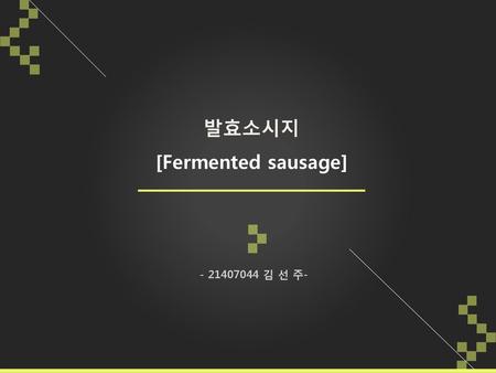 발효소시지 [Fermented sausage]