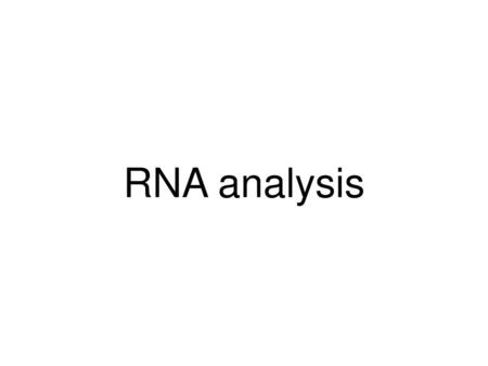 RNA analysis.