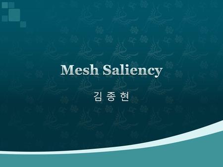 Mesh Saliency 김 종 현.