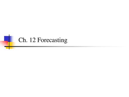 Ch. 12 Forecasting.