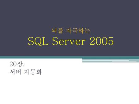 뇌를 자극하는 SQL Server 2005 20장. 서버 자동화.