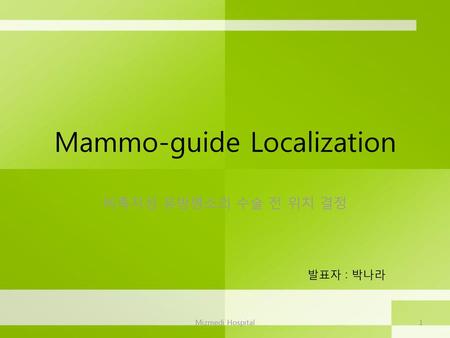 Mammo-guide Localization