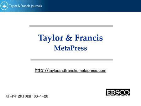 Taylor & Francis MetaPress
