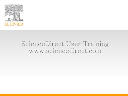 ScienceDirect User Training