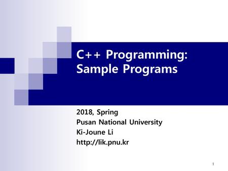 C++ Programming: Sample Programs