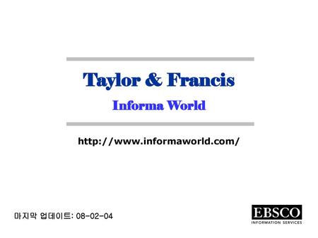 Taylor & Francis Informa World