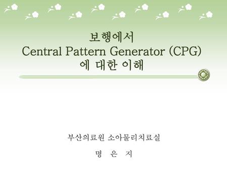 보행에서 Central Pattern Generator (CPG)에 대한 이해