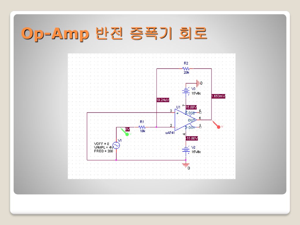 Op-Amp 반전 증폭기 회로