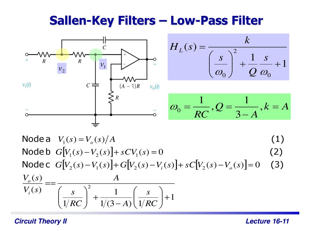 Sallen-Key Filters – Low-Pass Filter