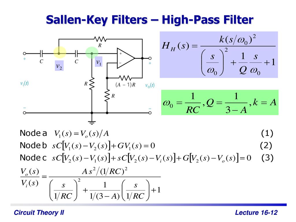 Sallen-Key Filters – High-Pass Filter