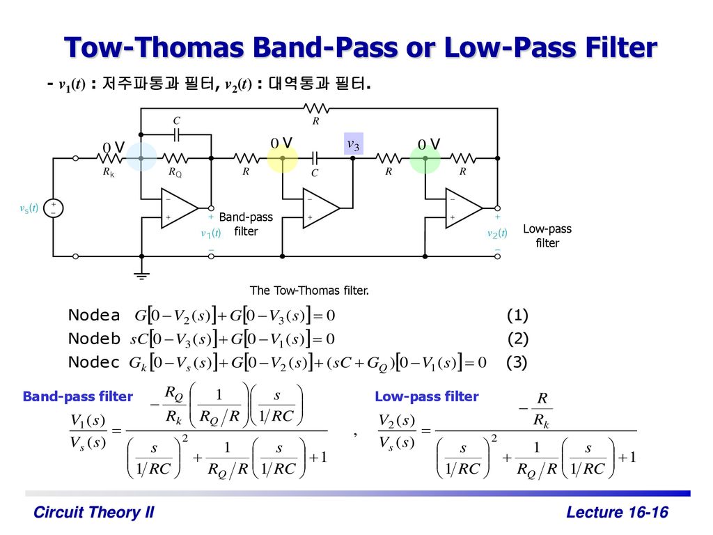 Tow-Thomas Band-Pass or Low-Pass Filter