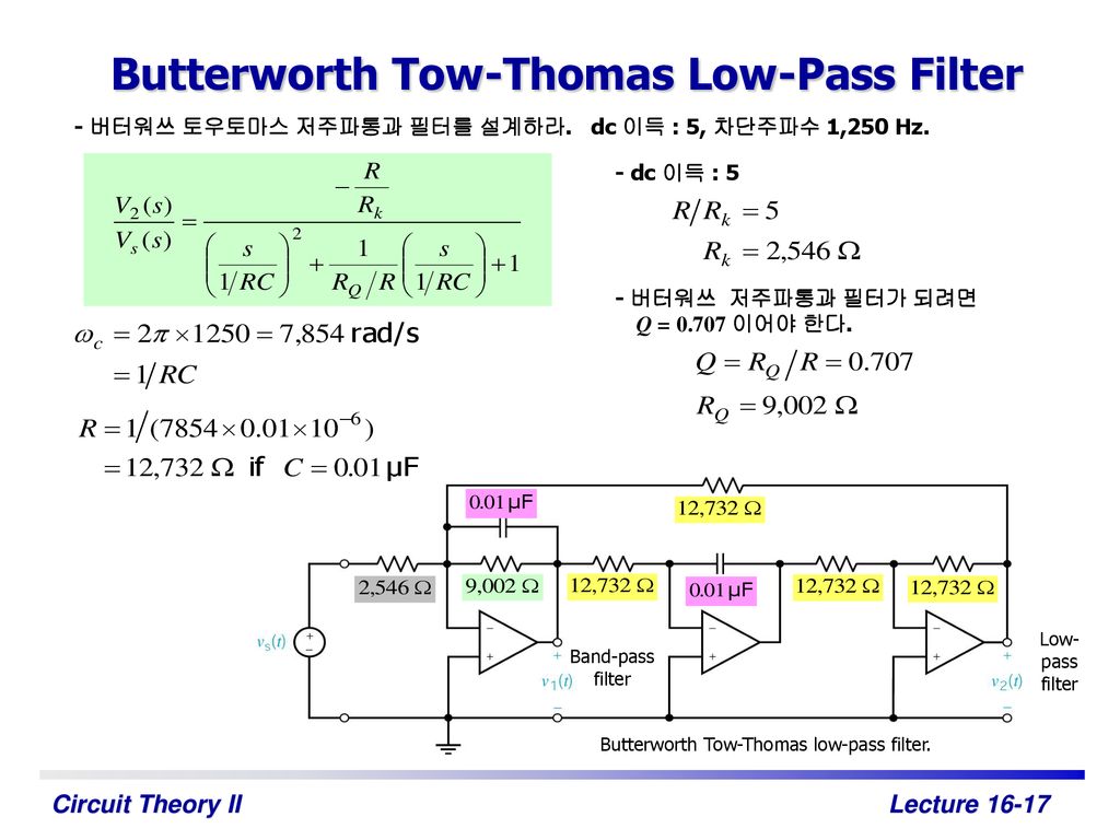 Butterworth Tow-Thomas Low-Pass Filter