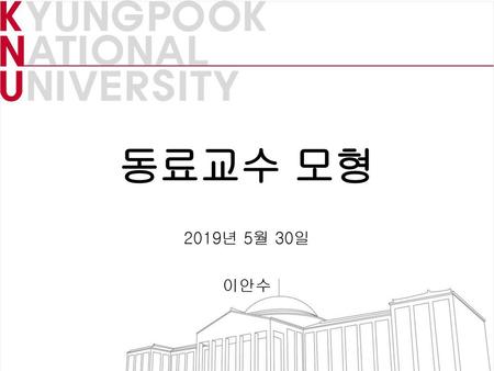 동료교수 모형 2019년 5월 30일 이안수.