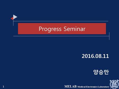 Progress Seminar 2016.08.11 양승만.