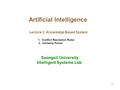 1 Artificial Intelligence Lecture 3: Knowledge Based System 1. Conflict Resolution Rules 2. Certainty Factor Soongsil University Intelligent Systems Lab.