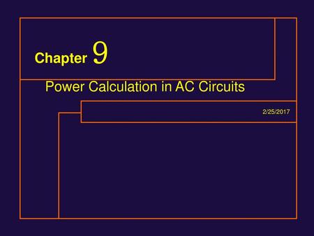 Power Calculation in AC Circuits