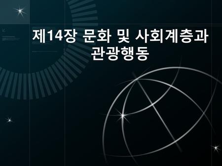 제14장 문화 및 사회계층과 관광행동.