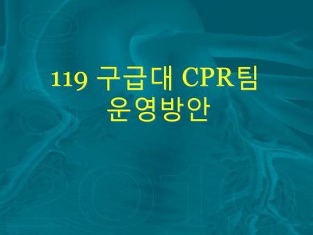119 구급대 CPR팀 운영방안.