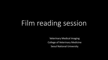 Film reading session Veterinary Medical Imaging